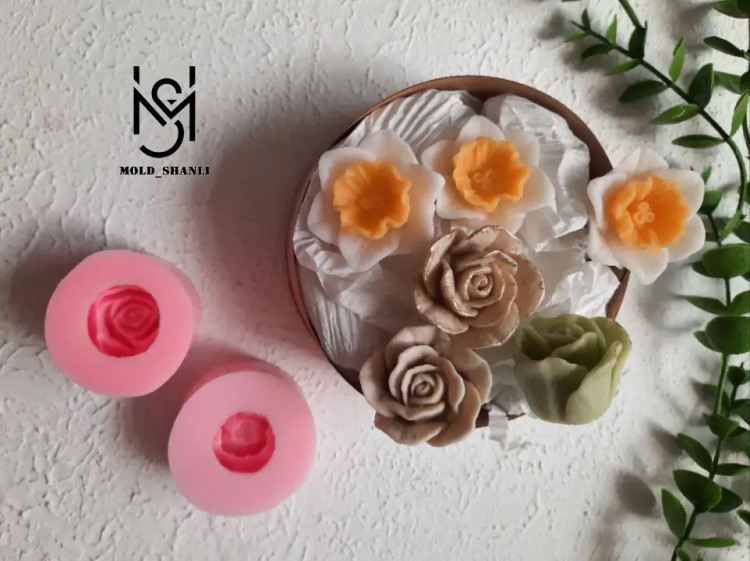 قالب سیلیکونی گل رز روسی برای شمع سازی و رزین