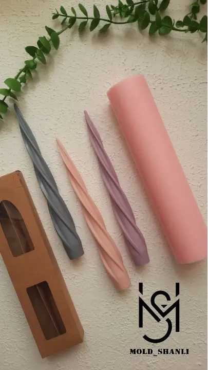 قالب سیلیکونی قلمی مارپیچ برای شمع سازی و رزین