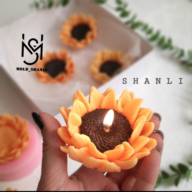 قالب سیلیکونی گل افتابگردان قطر ۷ سانت برای شمع سازی و رزین