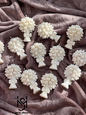 قالب سیلیکونی دسته گل قلبی برای شمع سازی و رزین
