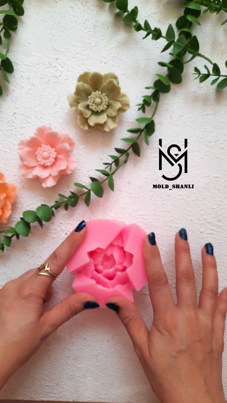 قالب سیلیکونی گل شقایق روسی 7 سانت برای شمع سازی و رزین