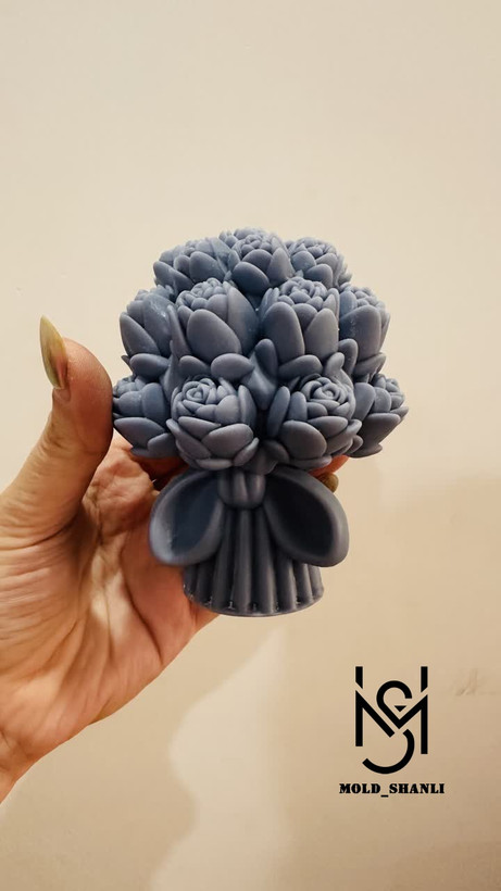 قالب سیلیکونی دسته گل رز بزرگ برای شمع سازی و رزین
