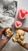 قالب سیلیکونی تدی خرگوش به دست برای شمع سازی و رزین