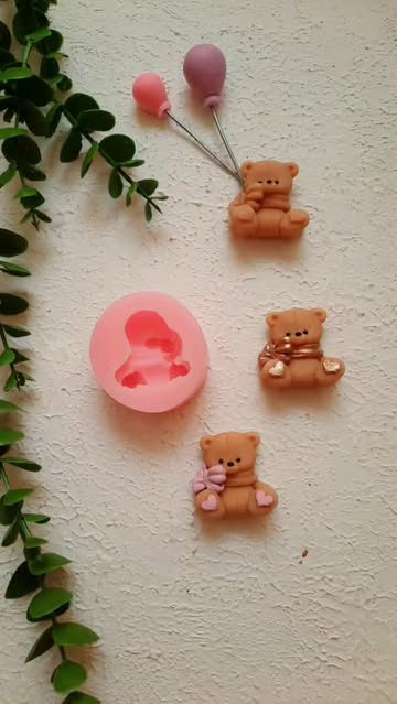 قالب سیلیکونی خرس پاپیون دار سایز ۳.۵ برای شمع سازی و رزین