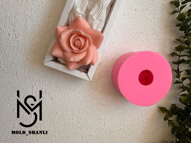 قالب سیلیکونی رز ژورنالی بزرگ 8 سانت برای شمع سازی و رزین