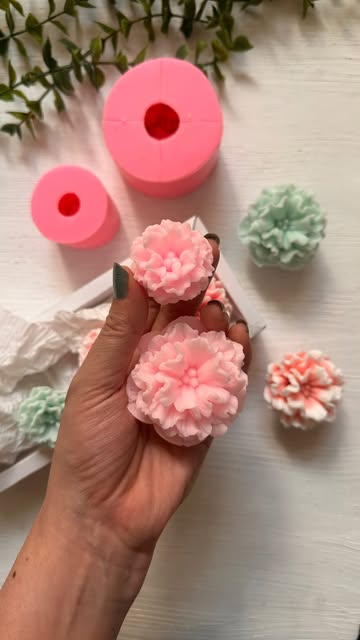 قالب سیلیکونی گل کلارکیا سایز  4 و 6 سانت برای شمع سازی و رزین