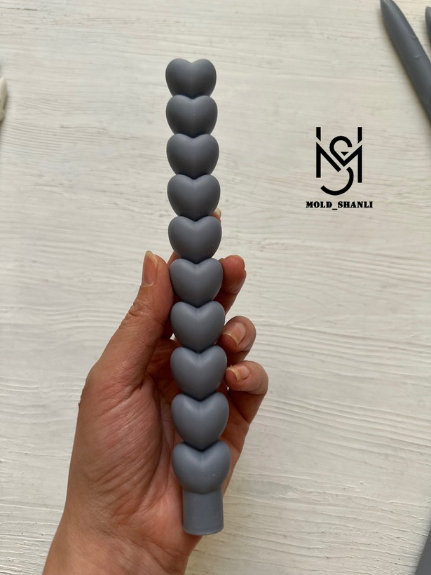 قالب سیلیکونی قلمی قلب برای شمع سازی و رزین
