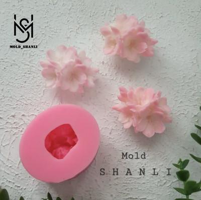 قالب سیلیکونی شکوفه سه گل برای شمع سازی و رزین