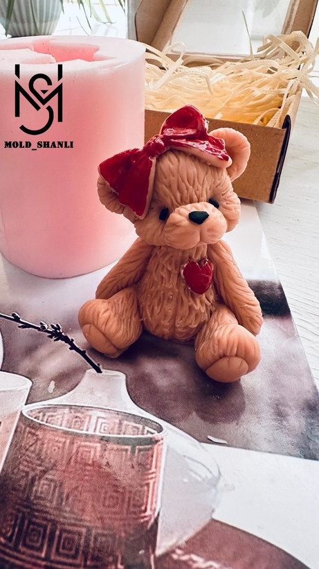 قالب سیلیکونی تدی پاپیون به سر ۷ سانت