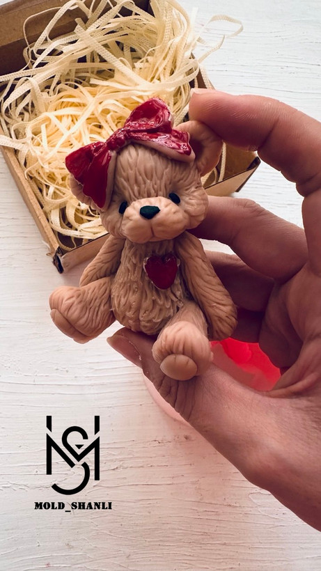 قالب سیلیکونی تدی پاپیون به سر ۷ سانت