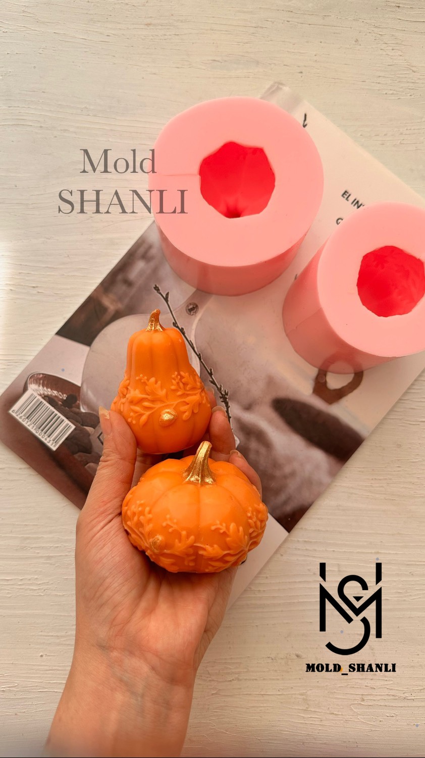 قالب سیلیکونی کدو دور پیچ ۷ سانت برای شمع سازی و رزین